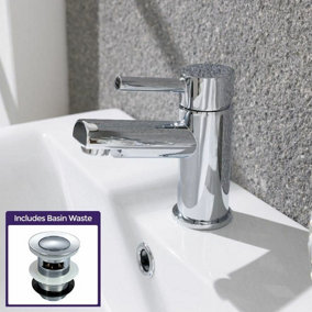 Nes Home Cloakroom Mono Sink Basin Mixer Tap Bathroom Taps Chrome Faucet and Waste