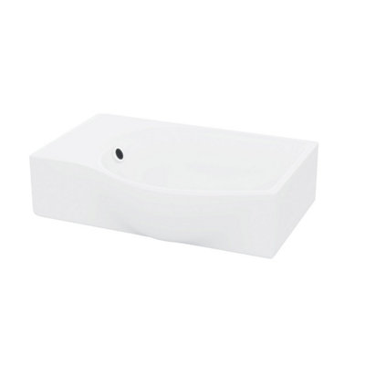 Nes Home Cloakroom Rectangle Basin Sink Left Hand