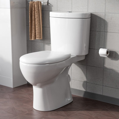 Nes Home Close Coupled Round Cloakroom Toilet with Seat and Cistern White Price Comparisons | Compare The Build