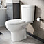 Nes Home Close Coupled Round Cloakroom Toilet with Seat and Cistern White