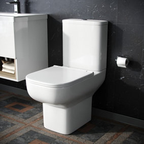 Nes Home Close Coupled Toilet Pan, Cistern & Soft Close Seat