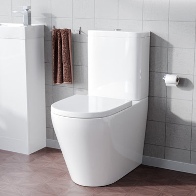 Nes Home Cobley Round Comfort Height Close Coupled Cistern, Pan and Seat