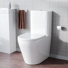 Nes Home Cobley Round Comfort Height Close Coupled Cistern, Pan and Seat