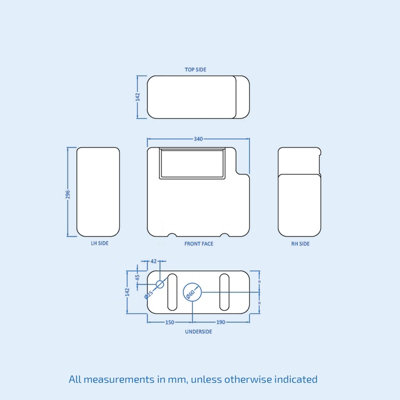 Nes Home Concealed Toilet Cistern Dual Flush 6L Front Access with Chrome Button