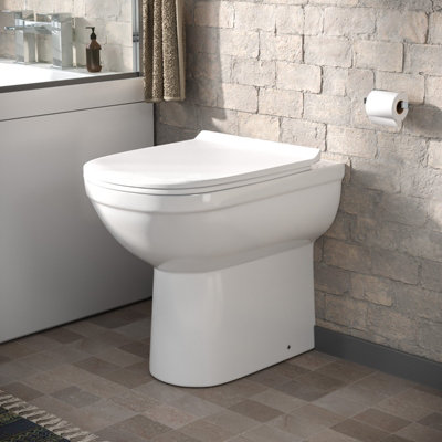 Nes Home Contemporary Bathroom Back to Wall Toilet with Soft Close Seat ...