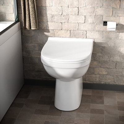 Nes Home Contemporary Bathroom Back to Wall Toilet with Soft Close Seat White