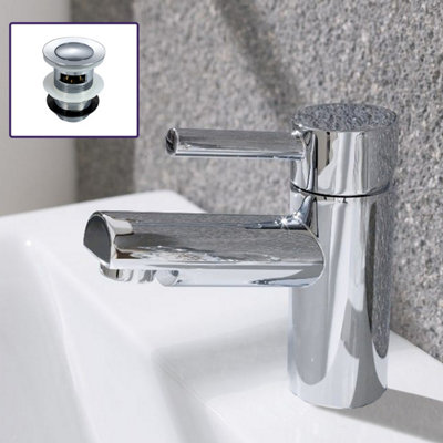 Nes Home Contemporary Bathroom Chrome Basin Sink Single Lever Mixer Tap ...
