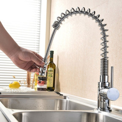 Nes Home Corston Kitchen Sink Tap Pull Out Hose Single Lever Monobloc Mono Mixer Chrome