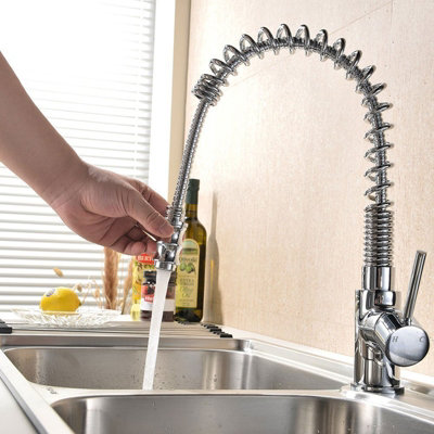 Nes Home Corston Kitchen Sink Tap Pull Out Hose Single Lever Monobloc Mono Mixer Chrome