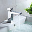 Nes Home Cube Square Single Lever Bathroom Basin Mono Mixer Chrome Tap With Free Waste