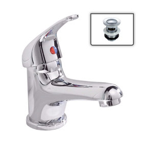 Nes Home Dame Basin Mono Mixer Tap & Slotted Waste Chrome