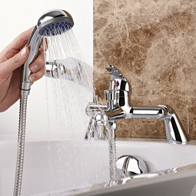 Nes Home Dame Bathroom Basin Mono Mixer Tap & Bath Shower Mixer Tap Chrome