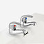 Nes Home Dame Traditional Hot and Cold Basin and Bath Filler Taps Chrome
