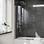 Nes Home Denver 800 mm Chrome Framed Pivot Swing Door Bath Screen Reversible