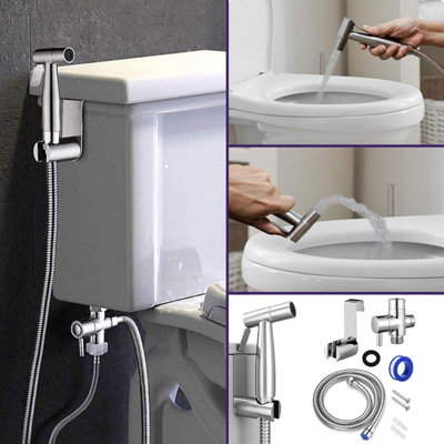 thumbnail image 2 of Stainless Steel Bidet Sprayer For Toilet - Handheld Jet Spray With Adjustable Pressure For Hygiene & Cleaning 2 of 14