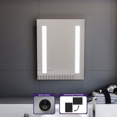 Buy Nes Home Dual Bar LED 390 x 500mm Battery powered Bathroom Mirror ...