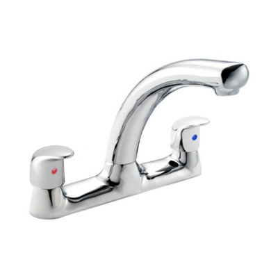 Nes Home Dual Lever 360 Swivel Spout Kitchen Basin Mono Mixer Tap