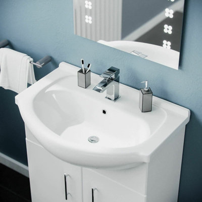 Nes Home Dyon 650mm Floorstanding Vanity Basin Unit White