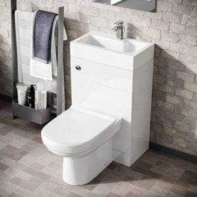 Nes Home Eden 2 in 1 Compact Basin and Back to Wall Toilet Combo Space Save Cloakroom
