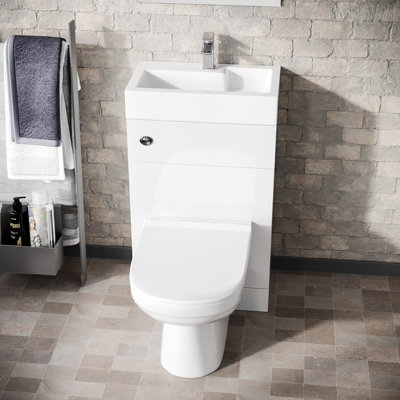 Nes Home Eden 2 in 1 Compact Basin and Back to Wall Toilet Combo Space Save Cloakroom