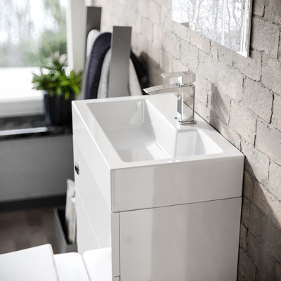 Nes Home Eden 2 in 1 Compact Basin and Back to Wall Toilet Combo Space ...