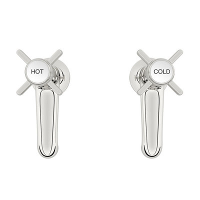 Nes Home Edwardian Hot & Cold Twin Basin Taps Quarter Turn Cross Handle