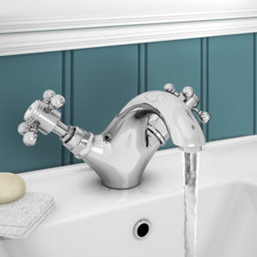 Nes Home Edwin Traditional Basin Mixer Tap Chrome