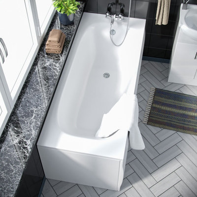 Nes Home Ellen 1700mm Bath, 550mm Vanity Basin , WC Unit & Back To Wall Toilet