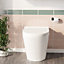 Nes Home Elliss Round Back to Wall Rimless Toilet Pan With Soft Close Seat + WRAS Approved Concealed Cistern