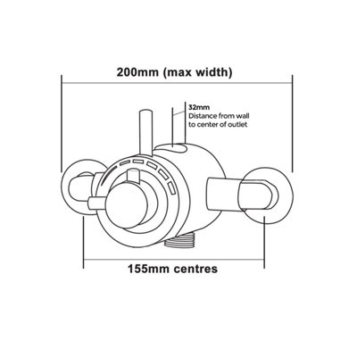 Nes Home Emso Round Exposed Chrome Thermostatic Shower Valve, Slider ...