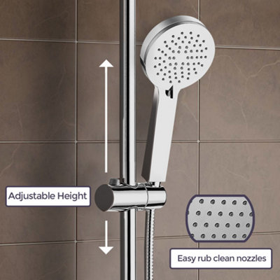 Nes Home Fawley Round Thermostatic Shower Kit with Bath Filler Chrome