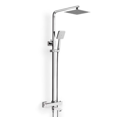 Nes Home Fawley Square Thermostatic Shower Kit with Bath Filler 
