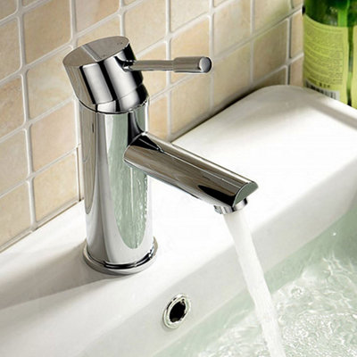 Nes Home Fiona Cloakroom Basin Mini Mixer Tap and Sprung Slotted Waste