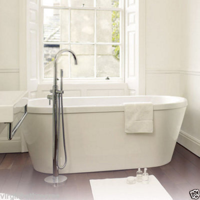 Nes Home Freestanding Bath Shower Mixer & Basin Sink Mono Tap Chrome