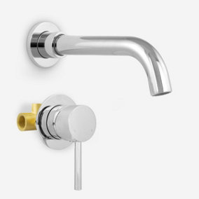 Nes Home Gio Basin Sink Mixer Tap Wall Mounted & Concealed Valve Hot And Cold Mixer and Waste