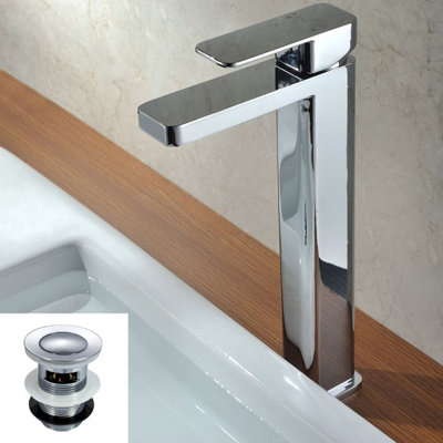 Nes Home Glaza Faucet Monobloc Counter Top Tall Bathroom Sink Basin ...