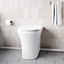 Nes Home Henley Modern Bathroom Comfort Height Rimless Back to Wall Toilet with Soft Close Seat White
