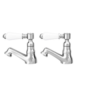 Nes Home Imperior Traditional Pair Of Hot & Cold Twin Chrome Bath Taps