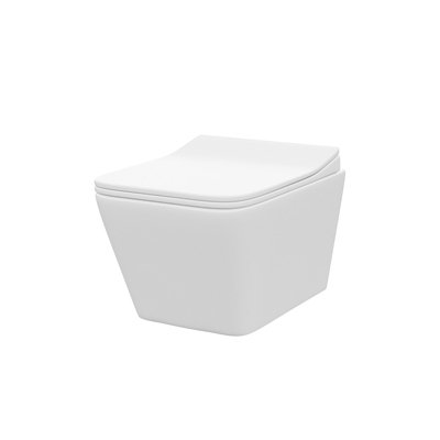 Nes Home Inton Wall Hung Rimless Toilet Pan with Framed Cistern
