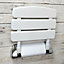 Nes Home Kayson 350mm Foldable White Wall Mounted Shower Seat Mobility Aid Chrome Mount