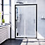 Nes Home Keni 1300mm Aluminum Matte Black Shower Sliding Door Tempered Glass