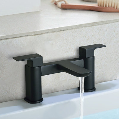 Nes Home Keninton Bathroom Bath Filler Black Matt Tap