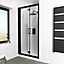 Nes Home Kim 760 Matte Black Walk In Bi Folding Shower Tempered Glass Door Screen Panel