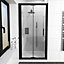 Nes Home Kim 800 Matte Black Walk In Bi Folding Shower Tempered Glass Door Screen Panel