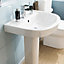 Nes Home Langley Full Pedestal Basin Sink with 1 Tap Hole White