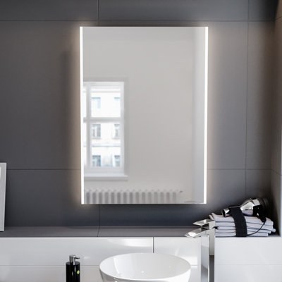Nes Home Large Battery Operated LED Backlit Illuminated Bathroom Mirror ...