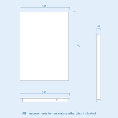 Nes Home Large Battery Operated LED Backlit Illuminated Bathroom Mirror