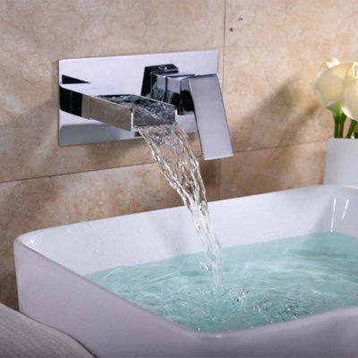 Nes Home LAURA WATERFALL WALL MOUNTED BASIN MONO MIXER TAP