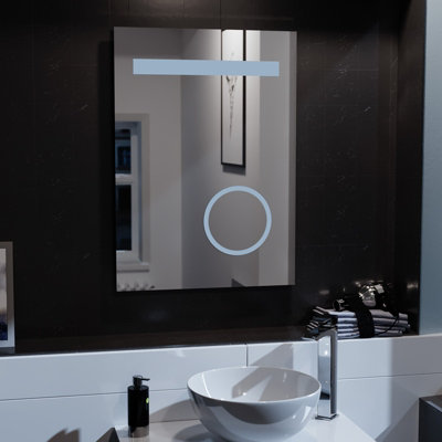 Nes Home LED Bathroom Mirror 500x700mm with Anti-fog , Touch Sensor,  3x Magnifying Mirror and Cool White Lighting