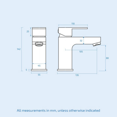 Nes Home Leon Bathroom Basin Mixer Tap & Waste Chrome